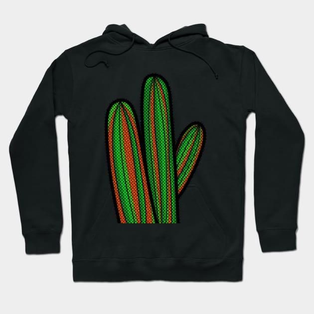 Halftone Green Cactus Hoodie by thelittleforest